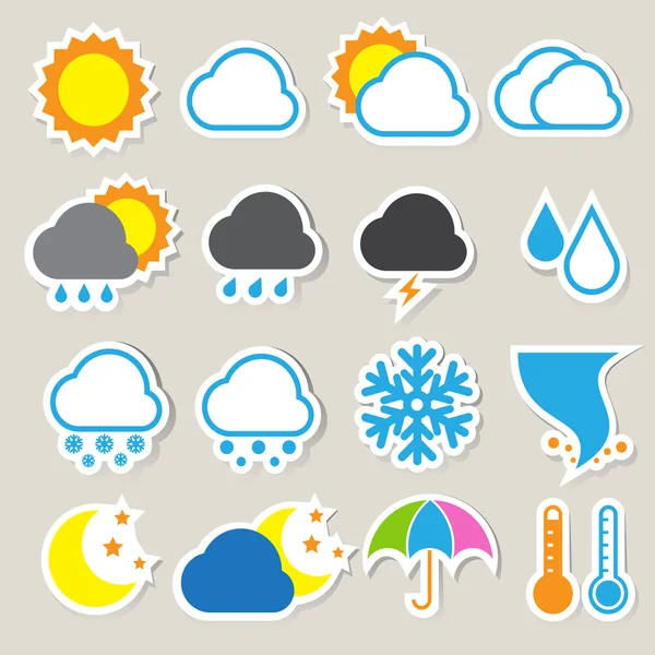 Icon set of weather — Stock Vector