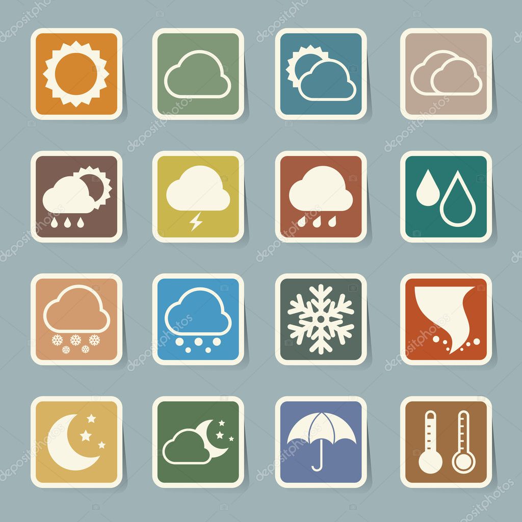 Icon set of weather