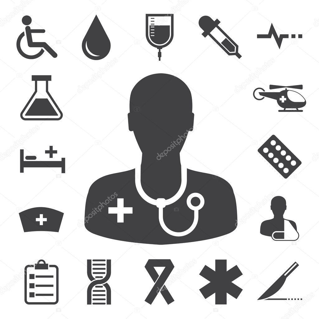 Medical icons set, . Illustration