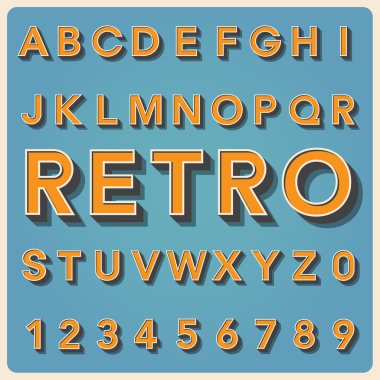 Retro type yazı tipi, vintage tipografi .