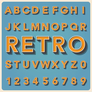 Retro type font, vintage typography .
