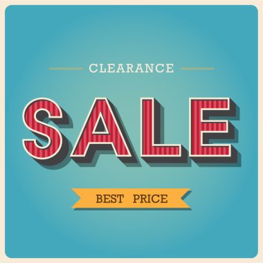 Clearance sale Retro type font clipart