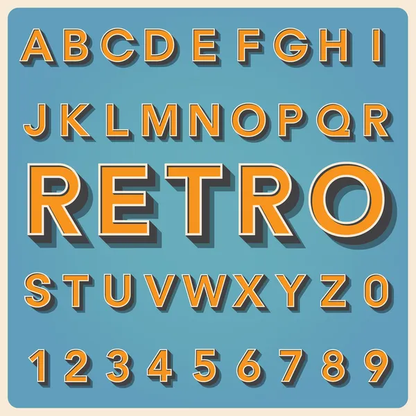 Retro type fuente, tipografía vintage  . — Vector de stock