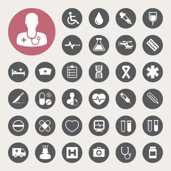 Set icone mediche, Illustrazione — Vettoriale Stock