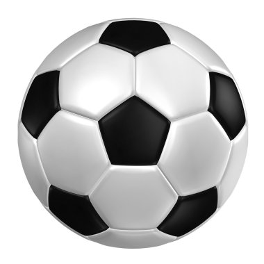 Bir futbol topu 3d render. ( Deri doku )