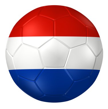 Bir futbol topu 3d render. ( Hollanda Bayrak Deseni )