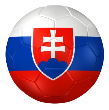 Bir futbol topu 3d render. ( Slovakya Bayrak Deseni )