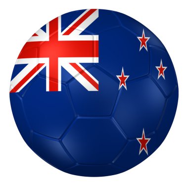 Bir futbol topu 3d render. ( Yeni Zelanda Bayrak Deseni )