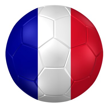 Bir futbol topu 3d render. ( Fransa Bayrak Deseni )