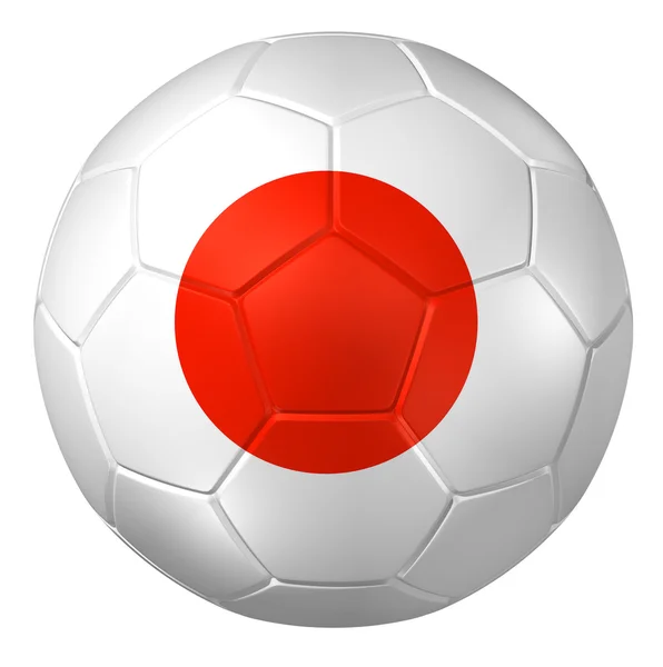 3d rendu d'un ballon de football. (Modèle de drapeau japonais  ) — Photo