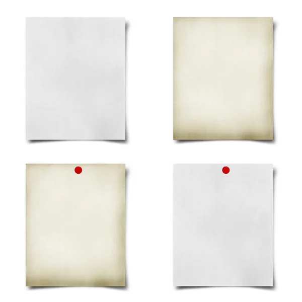 Note paper taped and pined on white background — Stock Photo, Image