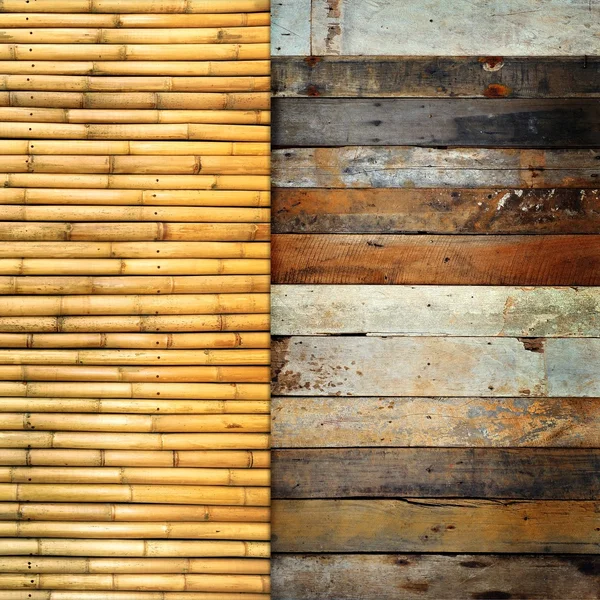 Бамбук і дерев'яний фон . — стокове фото