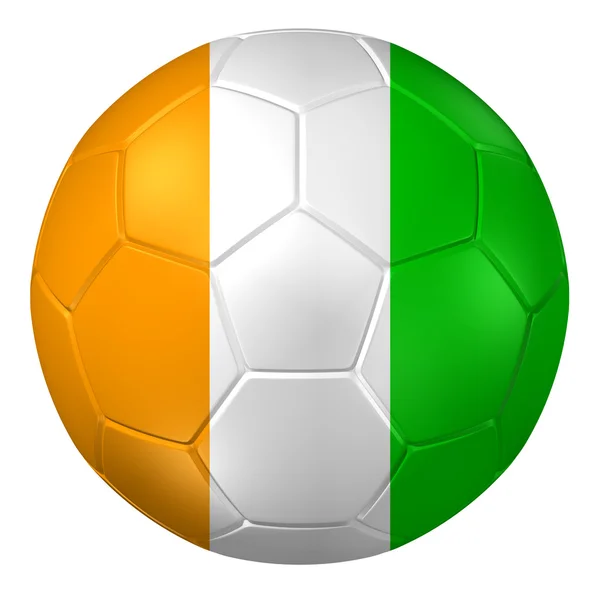 3d rendu d'un ballon de football. (motif de drapeau de la côte d'ivoire  ) — Photo