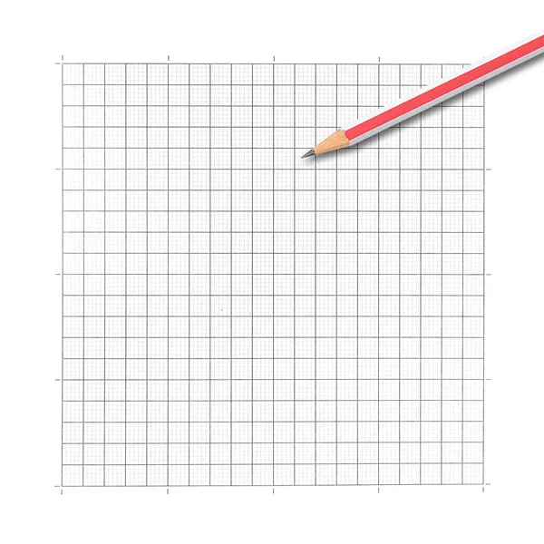 Colored pencil on graph paper background — Stock Photo, Image