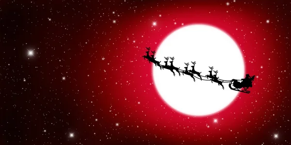 Weihnachtsmann auf Schlitten — Stockfoto