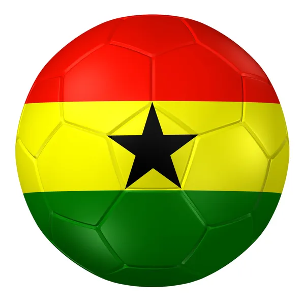 3d renderização de uma bola de futebol. (Padrão de Bandeira de Gana  ) — Fotografia de Stock