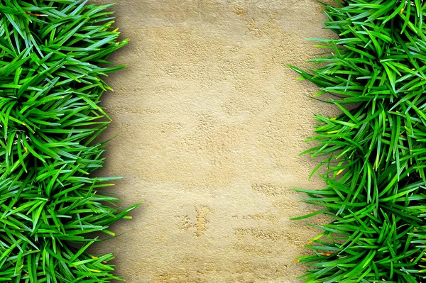 Grass and concrete background. — Stock Photo, Image