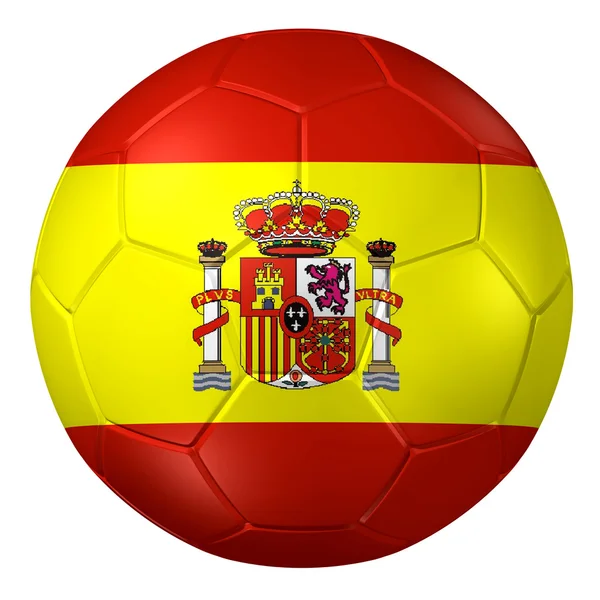 Renderowanie 3D piłki nożnej. (Wzór flagi Hiszpanii ) — Zdjęcie stockowe