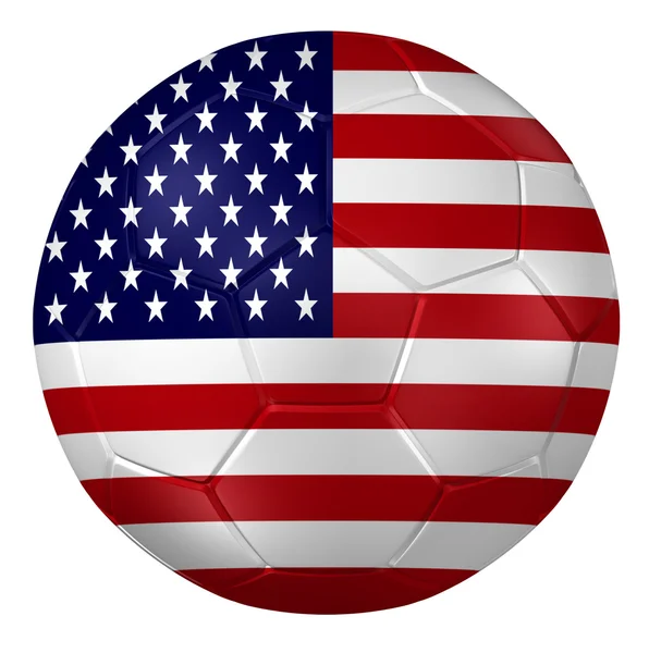 3D representación de una pelota de fútbol. (Patrón de bandera de Estados Unidos  ) — Foto de Stock