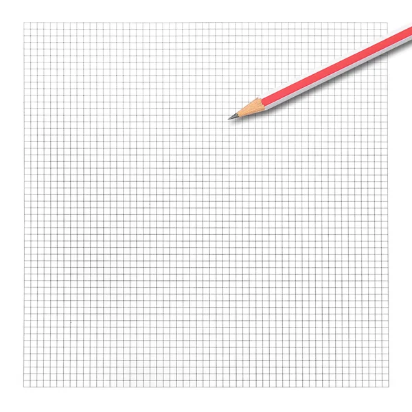 Colored pencil on graph paper background — Stock Photo, Image