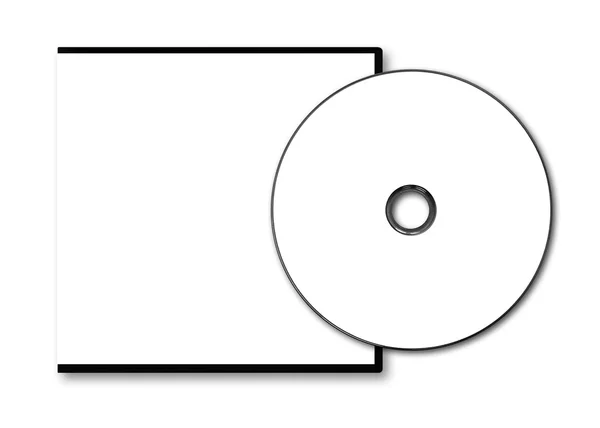 Blank white DVD case and disc — Stock Photo, Image