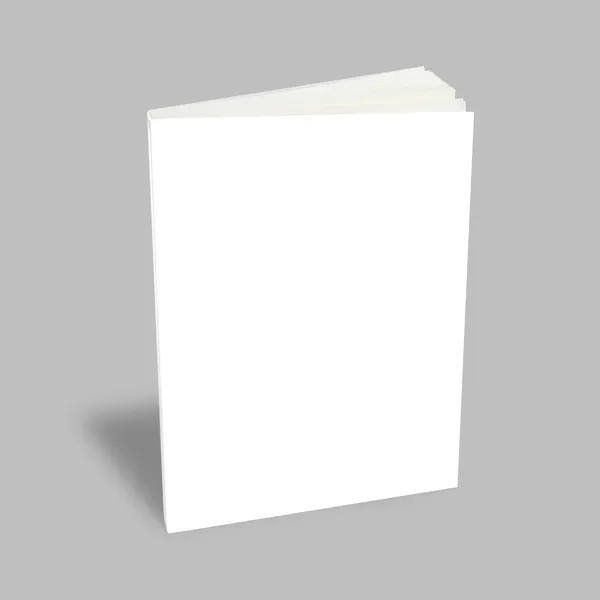 Livro em branco com capa branca — Fotografia de Stock