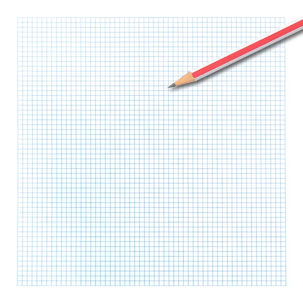 Colored pencil on graph paper background — Stock Photo, Image