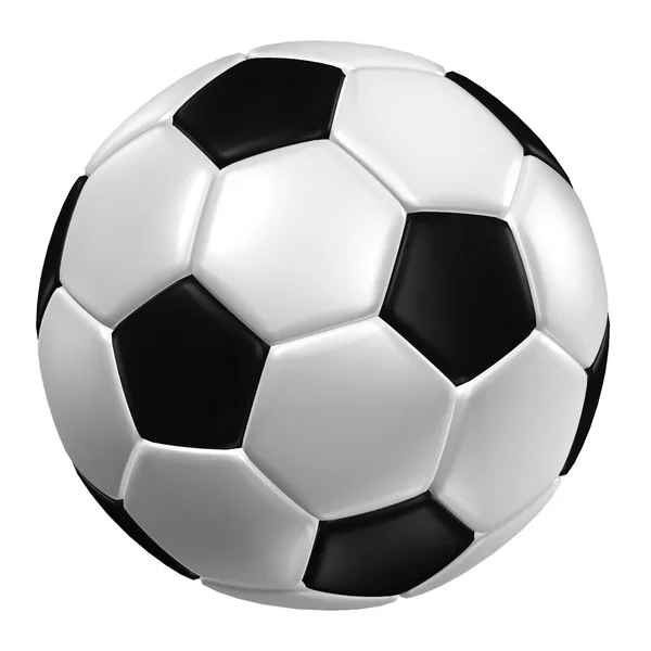 3D-Darstellung eines Fußballs. (Lederstruktur ) — Stockfoto