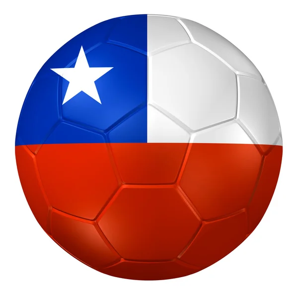 3d renderização de uma bola de futebol. (Padrão de bandeira do Chile  ) — Fotografia de Stock