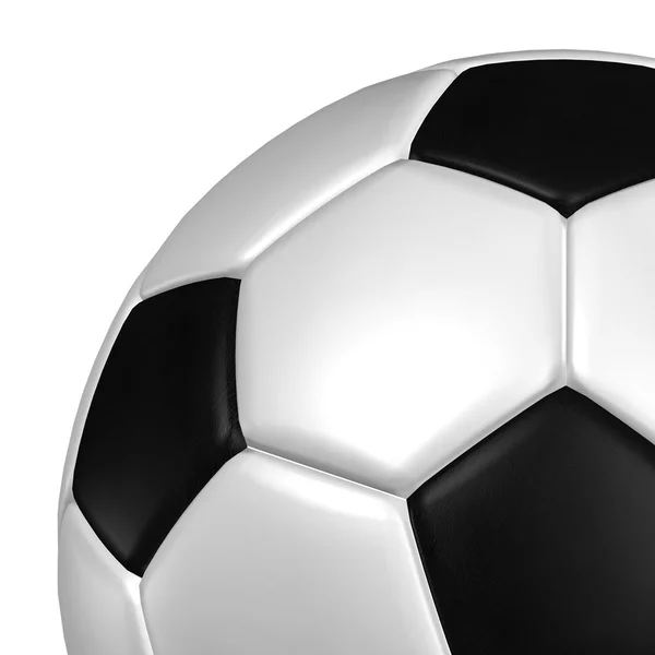 एक फुटबॉल बॉल का 3 डी रेंडरिंग। (चमड़ा बनावट  ) — स्टॉक फ़ोटो, इमेज