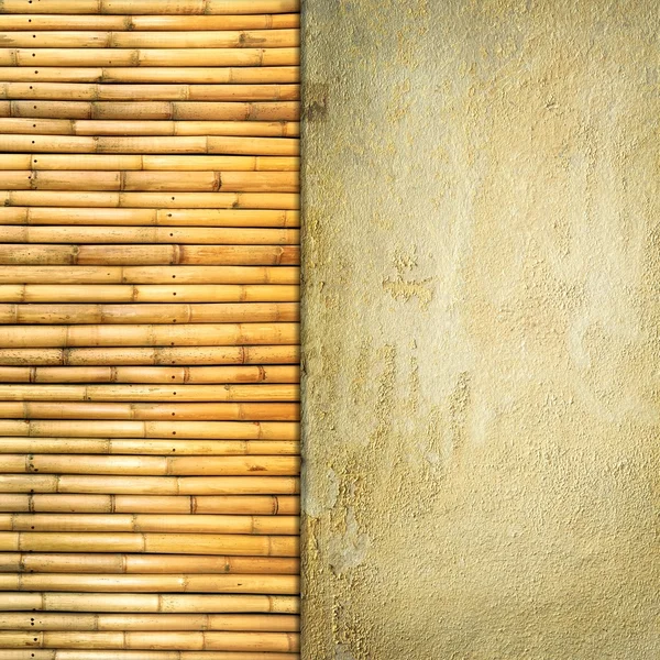 Sfondo di cemento e bambù . — Foto Stock