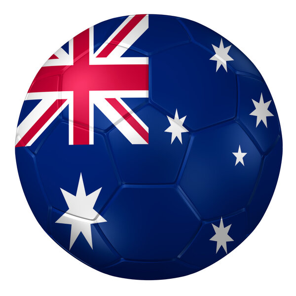 3d rendering of a soccer ball. ( Australia Flag Pattern )