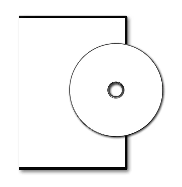 Blank white DVD case and disc — Stock Photo, Image