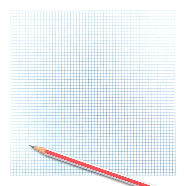 Colored pencil on graph paper background — Stock Photo, Image