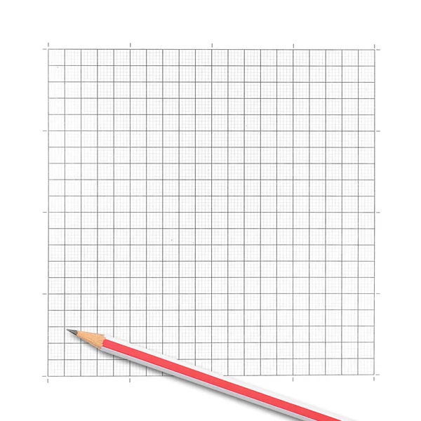 Colored pencil on graph paper background — Stock Photo, Image