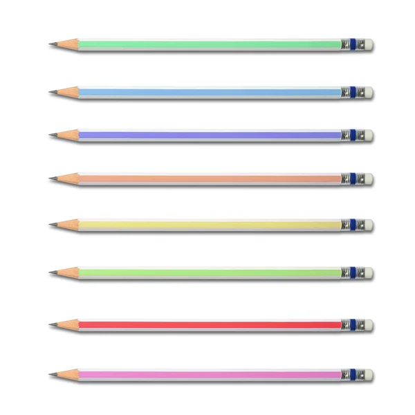 Colorful pencils on the white background. — Stock Photo, Image