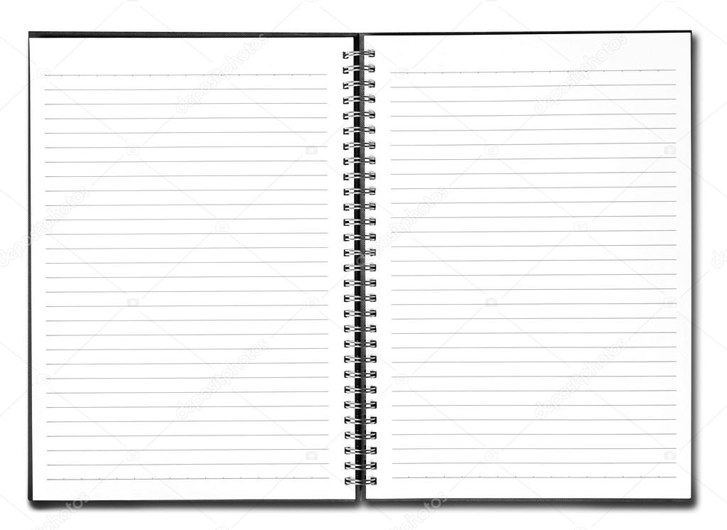 notebook on white