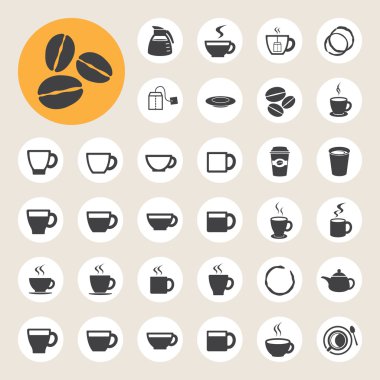 çay ve kahve fincanı simge seti Kupası.