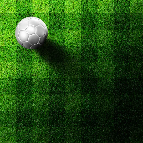 Soccer football on grass field — Stock Photo, Image