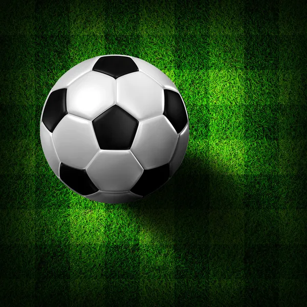 Soccer football on grass field — Stock Photo, Image