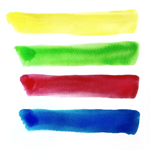 Coups de pinceau aquarelle coloré — Photo