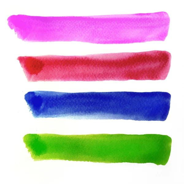 Πολύχρωμο νερό χρώμα πινελιές — Φωτογραφία Αρχείου