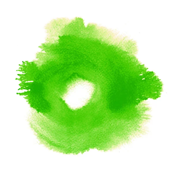 Абстрактный зеленый акварельный фон, расписанный вручную — стоковое фото