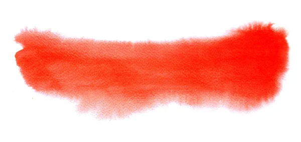 Röd akvarell penseldrag — Stockfoto