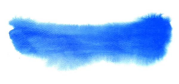 蓝色水彩画笔描边 — 图库照片