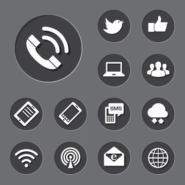 Mobil aygıtlar ve ağ Icons set.