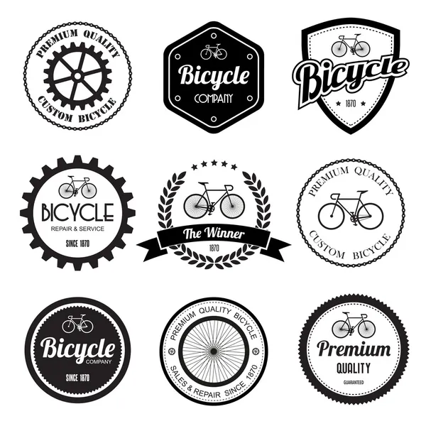 Ensemble de badges et étiquettes vintage rétro vélo . — Image vectorielle