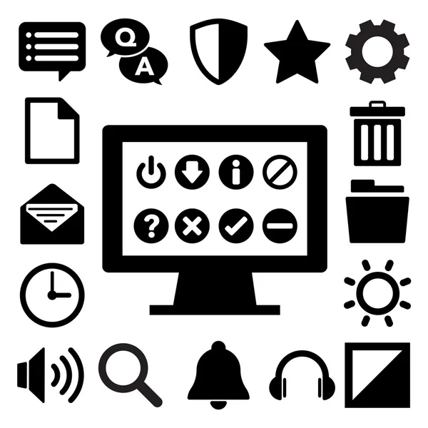 Computer menu iconen set. — Stockfoto