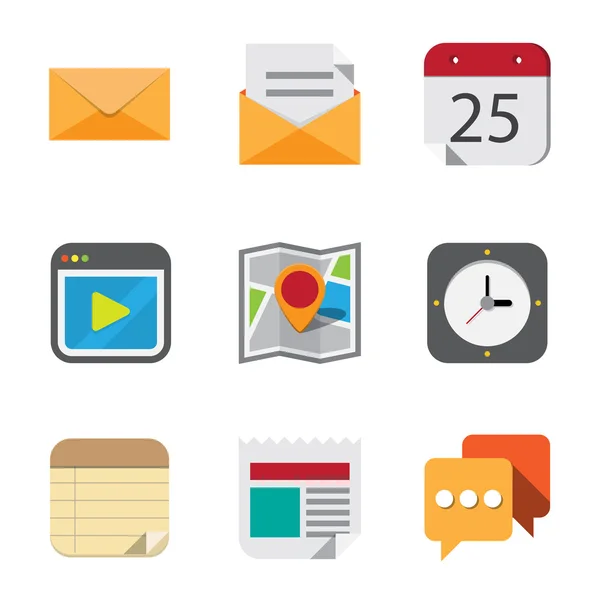 Business and interface flat icons set — Stock Photo, Image