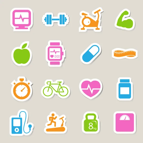 Iconos de fitness y salud . — Foto de Stock